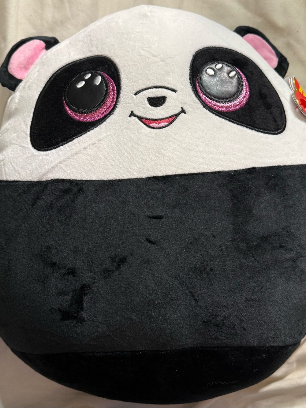 Ty Squishy Beanies Bamboo Panda Plush NWT Large Black White Cute Gift